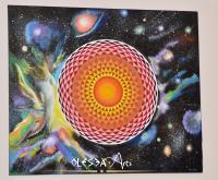 Mandala Painting - Toroid Cosmic Mandala - 3D Sacred Geometry - Acrylic Paint